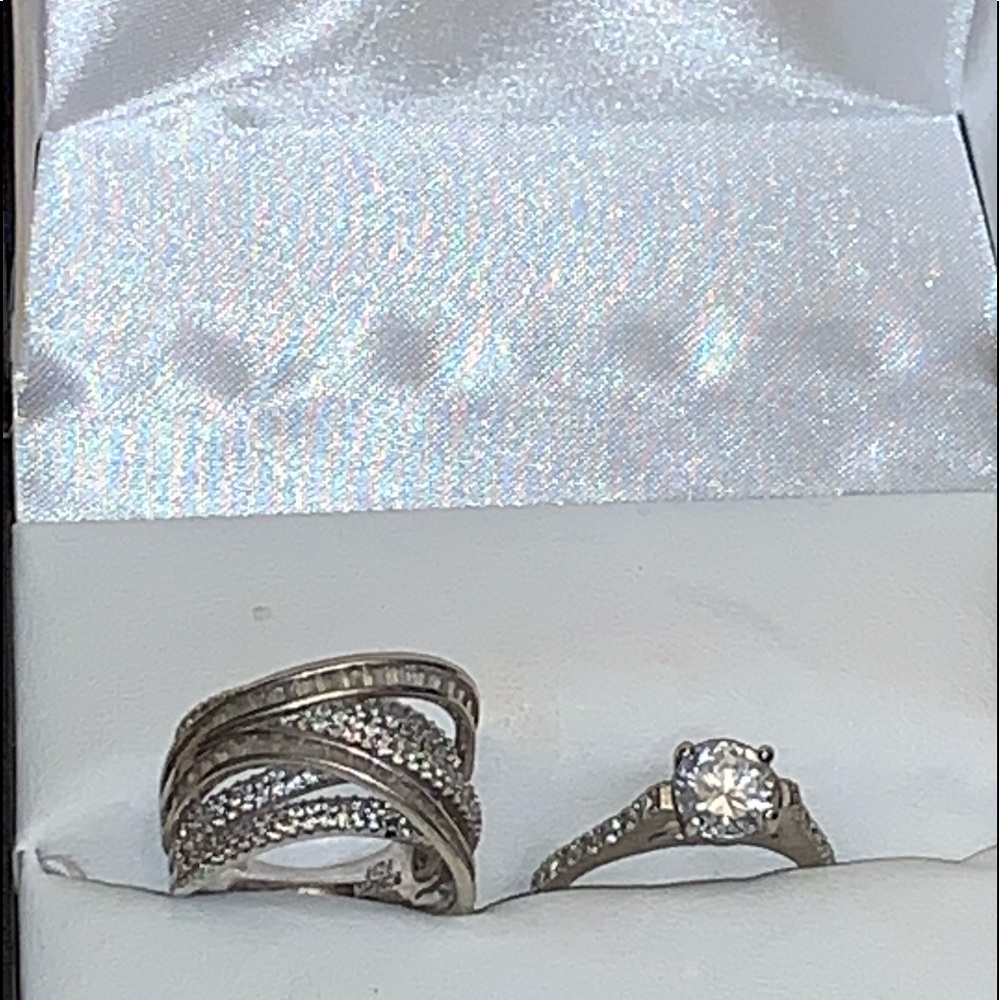 Genuine Swarovski crystal sterling silver rings